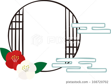 日式窗框插畫素材 108720702