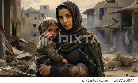Civilian refugee affected from war and battle has no comeliness Civilian refugee affected from war and battle has no comeliness 108720844