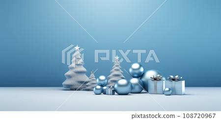 Cute christmas trees 3D style with merry christmas decorations comeliness Cute christmas trees 3D style with merry christmas decorations comeliness 108720967