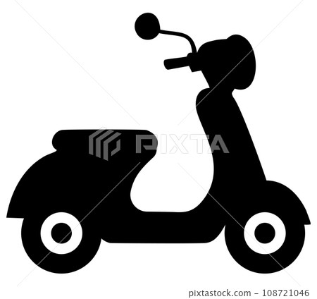 黑色的滑板車圖標 108721046