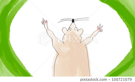 一隻老鼠仰望天空的插圖 108721079