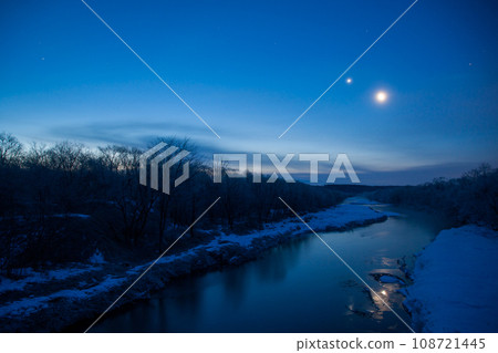 The moon, stars, and Yukisa River The moon, stars, and Yukisa River 108721445