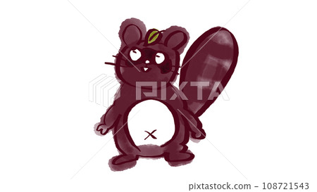 頭上有一片葉子的貉的插圖 頭上有一片葉子的貉的插圖 108721543