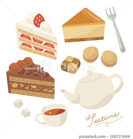 蛋糕和茶時間圖 108721664