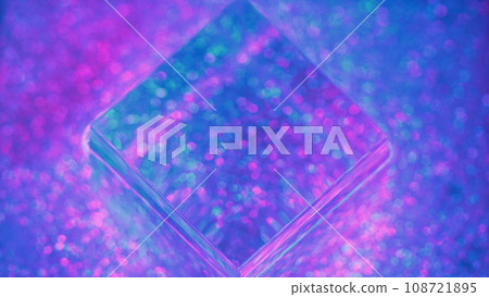 Bokeh lights defocused cube glowing colorful neon 108721895