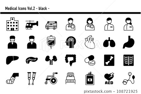 Medical icon set B 02 black Medical icon set B 02 black 108721925
