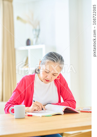 Senior woman studying with text 108722085