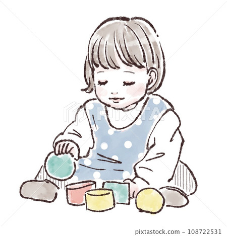 Illustration material of children playing with toys 108722531