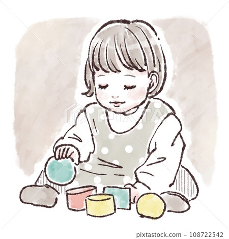 Illustration material of children playing with toys 108722542