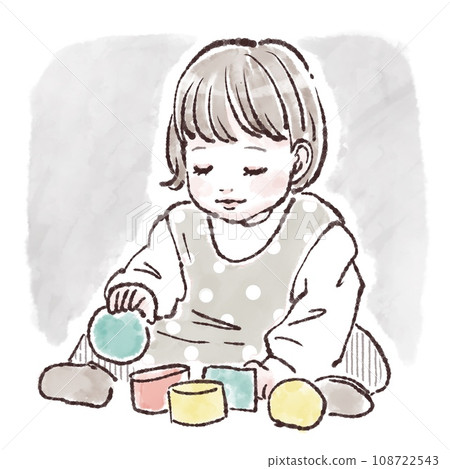 Illustration material of children playing with toys 108722543