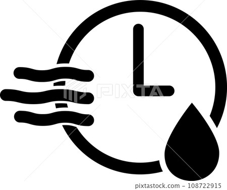 Quick dry icon. Drop of water sign. meter symbolising Quick drying. flat style. Quick dry icon. Drop of water sign. meter symbolising Quick drying. flat style. 108722915