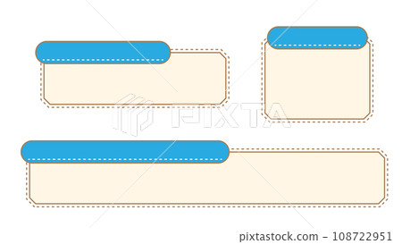 2-line sub-colored caption base with cute stitches, light blue 108722951