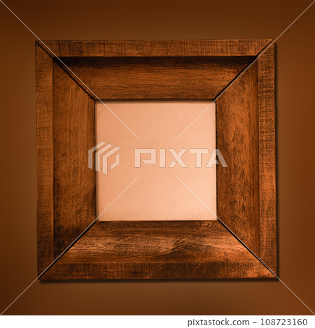 Old wood frame or photo frame on the brown background. Object with clipping path Old wood frame or photo frame on the brown background. Object with clipping path 108723160
