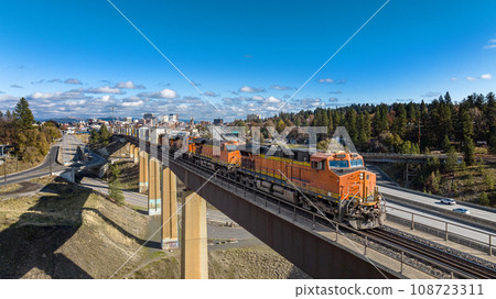 spokane train railway bridge washington transport 108723311