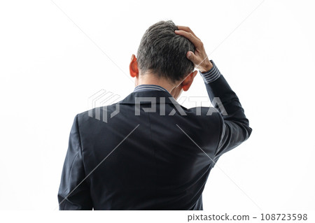 Rear view of a depressed senior man 108723598