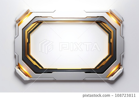 Abstract high tech white border, futuristic technology background, Generative AI Abstract high tech white border, futuristic technology background, Generative AI 108723811