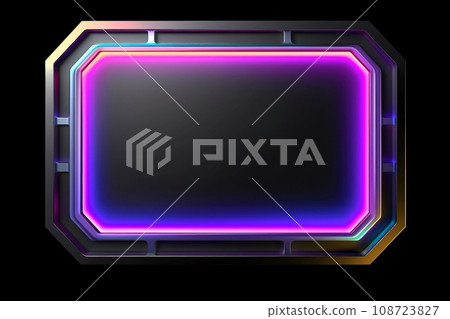 Abstract high tech black border, futuristic technology background, Generative AI 108723827