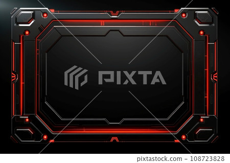 Abstract high tech black border, futuristic technology background, Generative AI 108723828