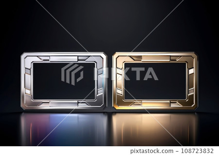 Abstract high tech black border, futuristic technology background, Generative AI Abstract high tech black border, futuristic technology background, Generative AI 108723832