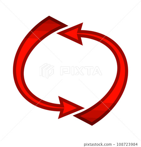 兩個圓形箭頭圖示（紅色箭頭，更新標記） 108723984
