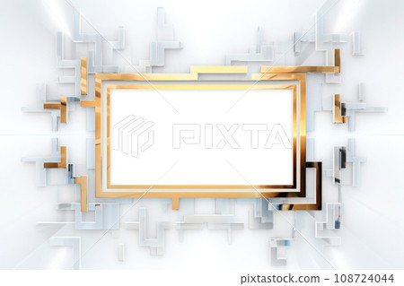 Abstract high tech white border, futuristic technology background, Generative AI 108724044
