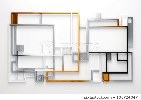 Abstract high tech white border, futuristic technology background, Generative AI 108724047
