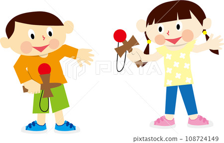 孩子們玩kendama 108724149