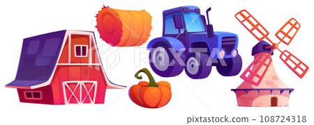 Farm game elements set Farm game elements set 108724318