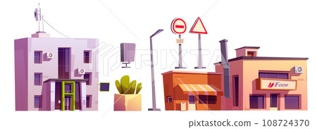 City street design elements set 108724370