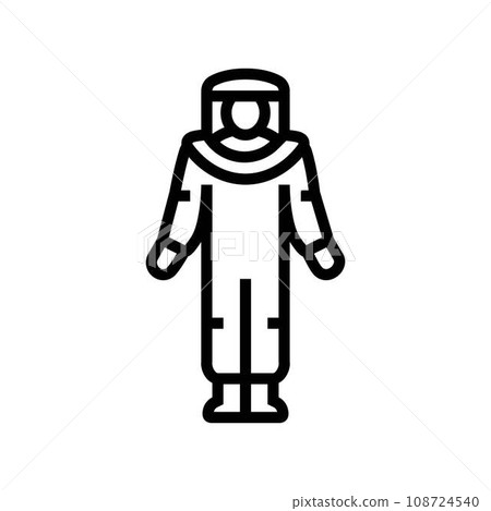 radiation suit nuclear energy line icon vector illustration 108724540
