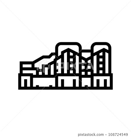 steam turbine nuclear energy line icon vector illustration steam turbine nuclear energy line icon vector illustration 108724549