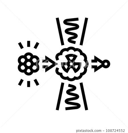 neutron activation nuclear energy line icon vector illustration 108724552