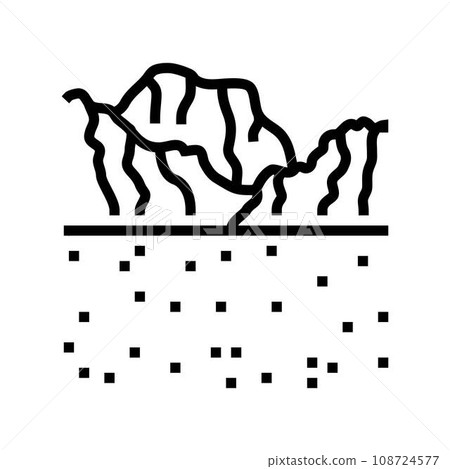 martian mountains mars planet line icon vector illustration martian mountains mars planet line icon vector illustration 108724577