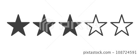 Simple black 3 star mark Simple black 3 star mark 108724591