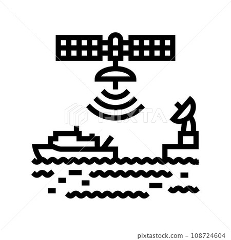 marine satellite communication line icon vector illustration marine satellite communication line icon vector illustration 108724604