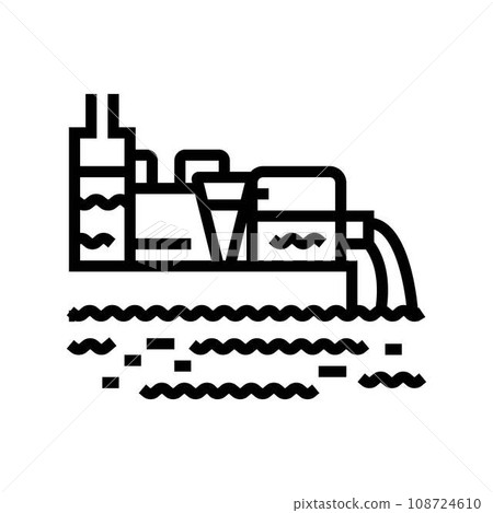 marine sewage treatment line icon vector illustration marine sewage treatment line icon vector illustration 108724610