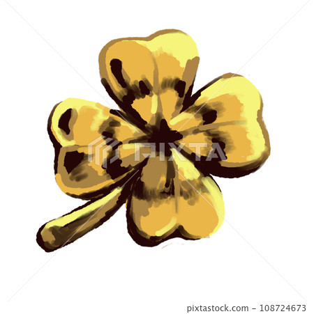 Illustration of metal parts of a four-leaf clover 108724673