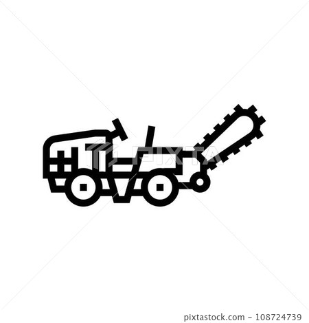 ditch digger civil engineer line icon vector illustration 108724739