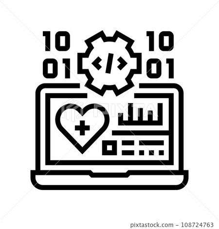 medical software biomedical line icon vector illustration 108724763