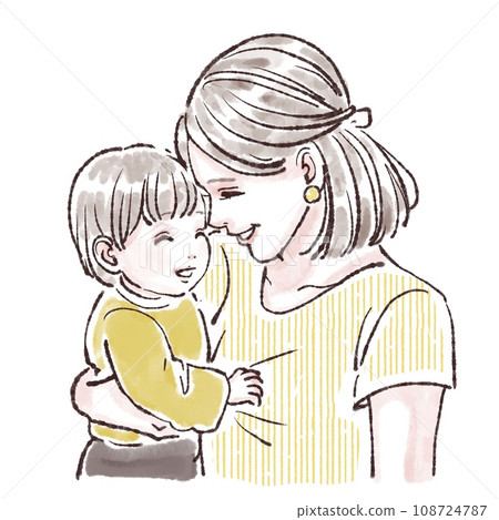 微笑的父母和孩子插畫素材 微笑的父母和孩子插畫素材 108724787