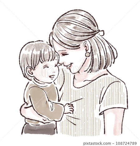 Smiling parent and child illustration material Smiling parent and child illustration material 108724789