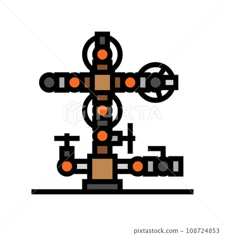oil wellhead petroleum engineer color icon vector illustration 108724853