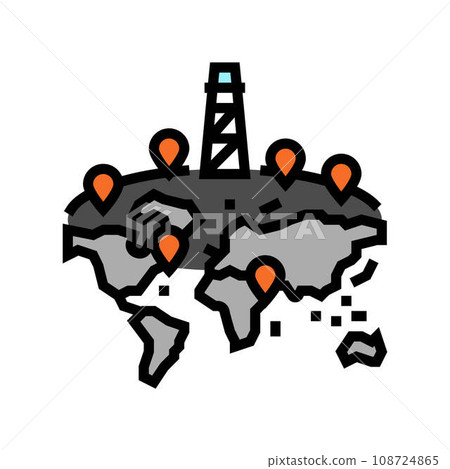 oil field mapping petroleum engineer color icon vector illustration 108724865