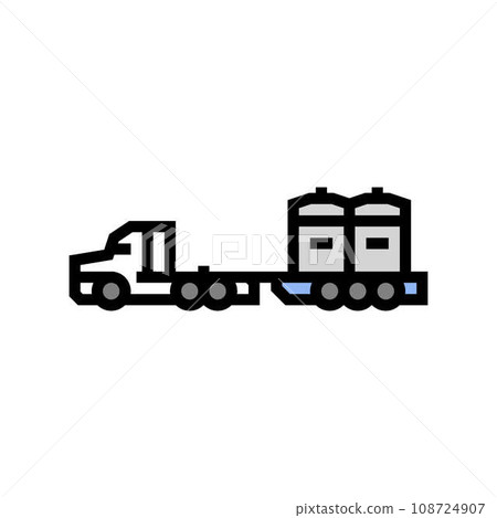 nuclear waste transportation energy color icon vector illustration 108724907