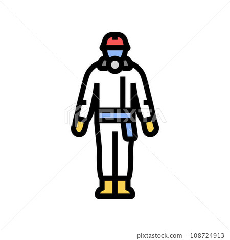 nuclear power plant worker energy color icon vector illustration 108724913
