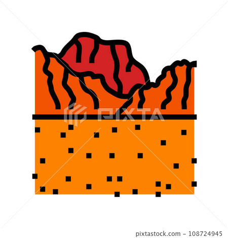 martian mountains mars planet color icon vector illustration 108724945