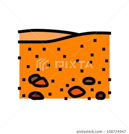 martian landscape mars planet color icon vector illustration 108724947