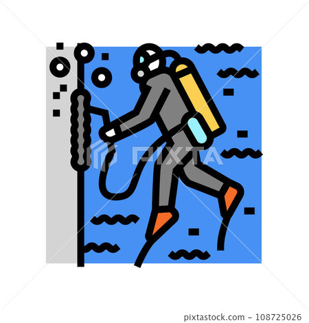 underwater welding ship color icon vector illustration underwater welding ship color icon vector illustration 108725026