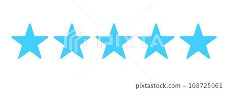 Simple light blue 5 star mark 108725061