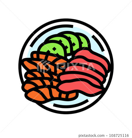 sashimi japanese food color icon vector illustration sashimi japanese food color icon vector illustration 108725116